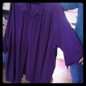 Maggie Barnes 6X purple Peachskin Blouse